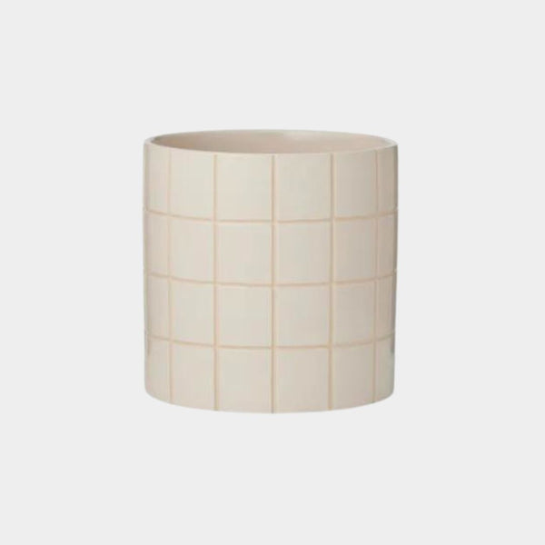 Boyd Ceramic Tile Pot - Ivory
