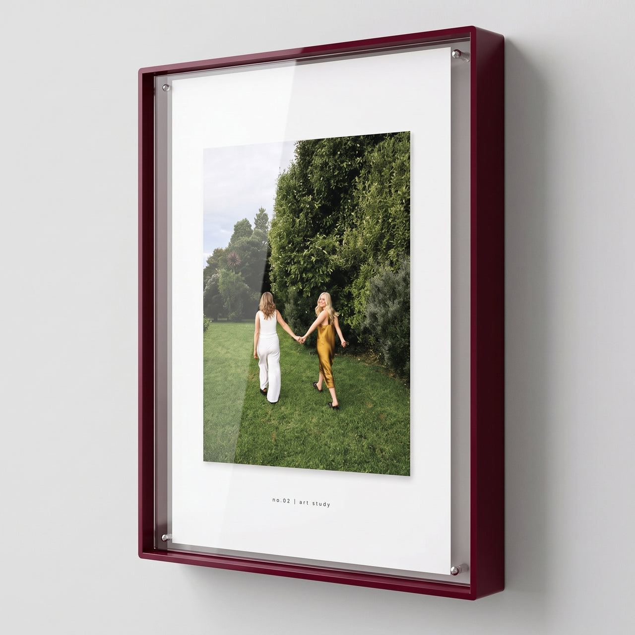 norsu STUDIO Acrylic Box Gallery Frame in Merlot Burgundy | Norsu Interiors