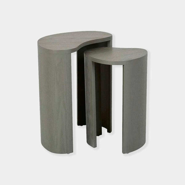 GlobeWest Oberon Curve Side Tables, set of 2, Thyme | Norsu Interiors