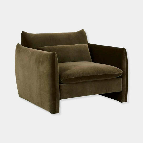 GlobeWest Sidney Peak Sofa Chair, Caper Velvet | Norsu Interiors