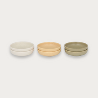 Orchard set of six ceramic condiment dishes in cream, butter yellow and sage