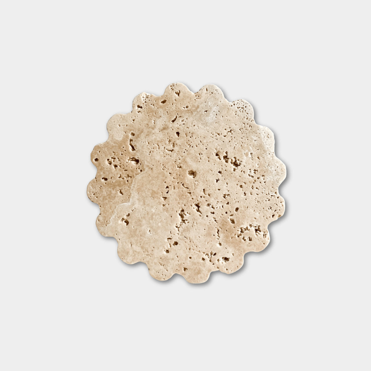 norsuHOME Candle Coaster made of natural travertine stone, 9cm diameter, 2.5cm height