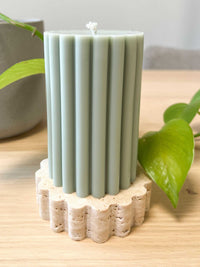 norsuHOME Candle Coaster made of natural travertine stone, 9cm diameter, 2.5cm height