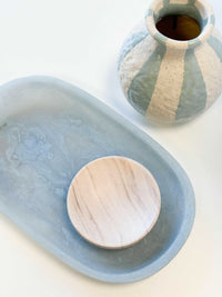Ada Resin Oval Tray, Sky