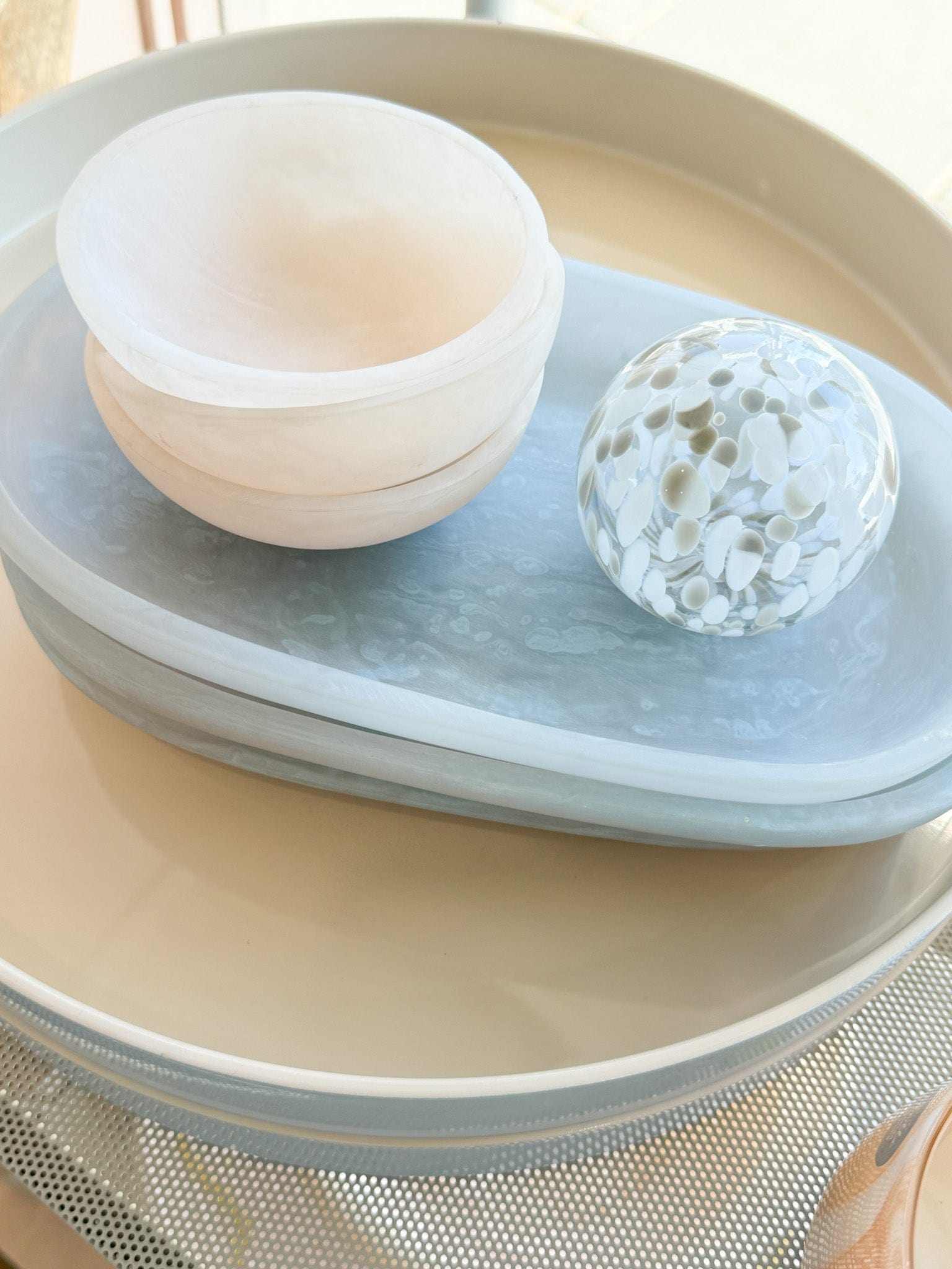 Ada Resin Oval Tray, Sky
