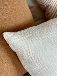L&M Ava Pure Linen Cushion, Chalk, 55 x 55cm