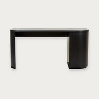 GlobeWest Orson Round Desk - Black Oak