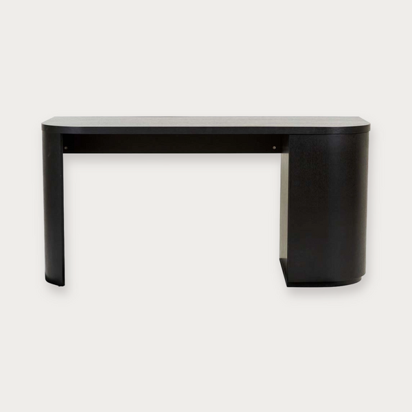 GlobeWest Orson Round Desk - Black Oak
