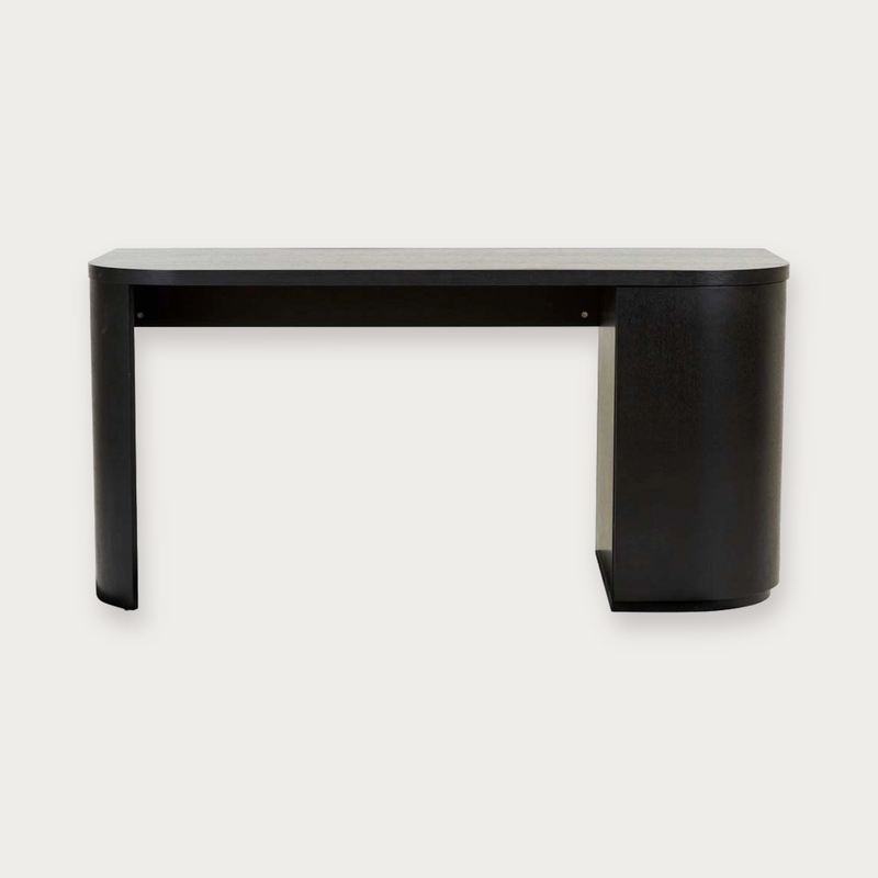 GlobeWest Orson Round Desk - Black Oak