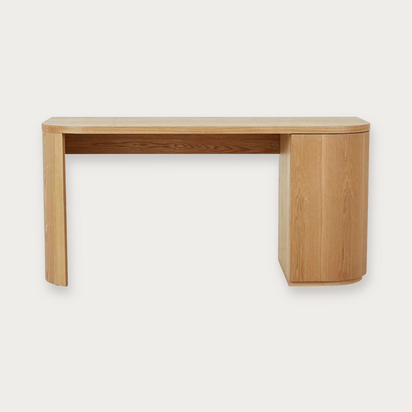 GlobeWest Orson Round Desk - Natural Ash