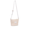 Base Supply Panier woven straw crossbody bag in chalk with adjustable strap and zip-top closure