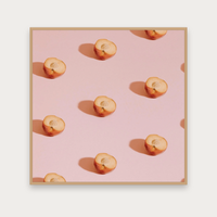 Peachy Keen Print, Square — oak framed