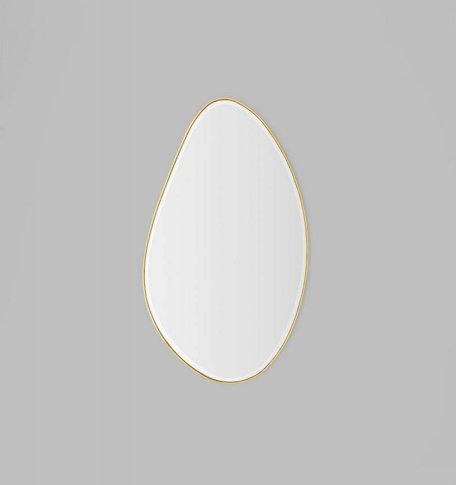 Middle of Nowhere Mirrors Middle of Nowhere Pebble Mirror, Brass, 120 x 70cm