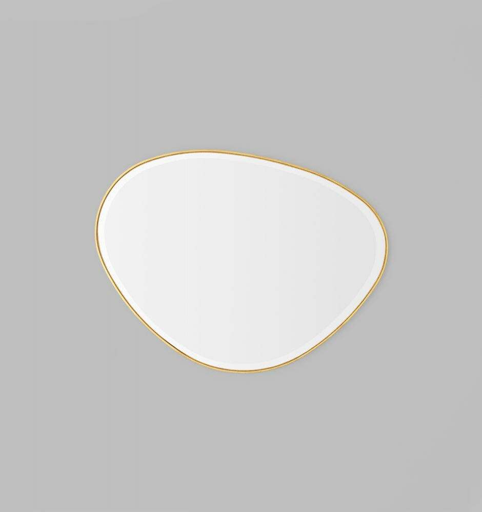 Middle of Nowhere Mirrors Middle of Nowhere Pebble Mirror, Brass, 70 x 90cm