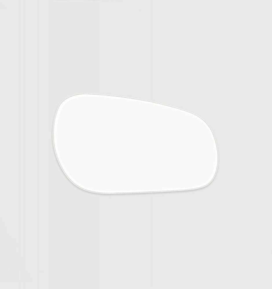 Middle of Nowhere Pebble Mirror in bright white with organic pebble shape, 90 x 150 cm, modern minimalist design