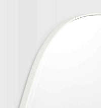 Middle of Nowhere Pebble Mirror in bright white with organic shape, 90 x 150 cm, modern minimalist design for hallway or living room.