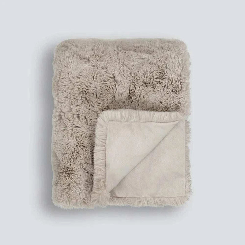 Baya Blankets & Throws Pelage Faux Fur Throw - Taupe