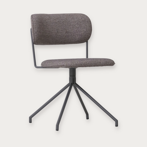 GlobeWest Piccolo Spider Leg Office Chair - Carbon Tweed, Matt Graphite