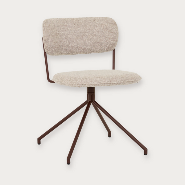 GlobeWest Piccolo Spider Leg Office Chair - Chai Boucle, Matt Syrah