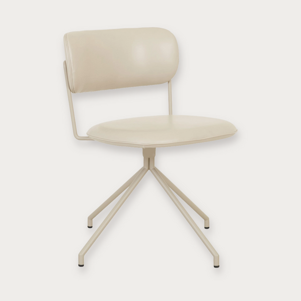 GlobeWest Piccolo Spider Leg Office Chair - Sandstone PU, Matt Cashmere