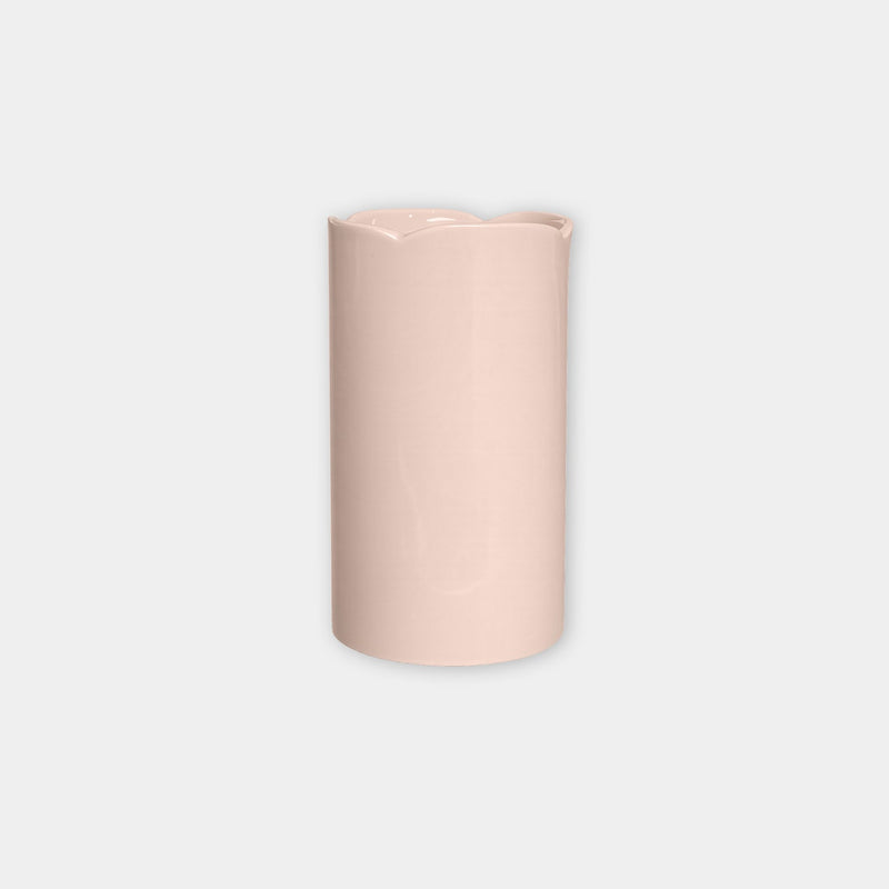 norsu Studio Living Ceramic Petal Vase in muted blush with scalloped rim and unique handcrafted finish