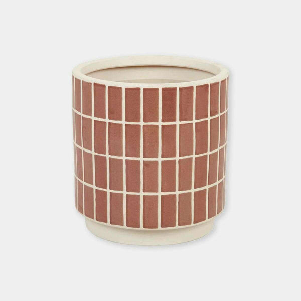 GlobeWest Hanson Alo Planter, Cocoa Tile | Norsu Interiors