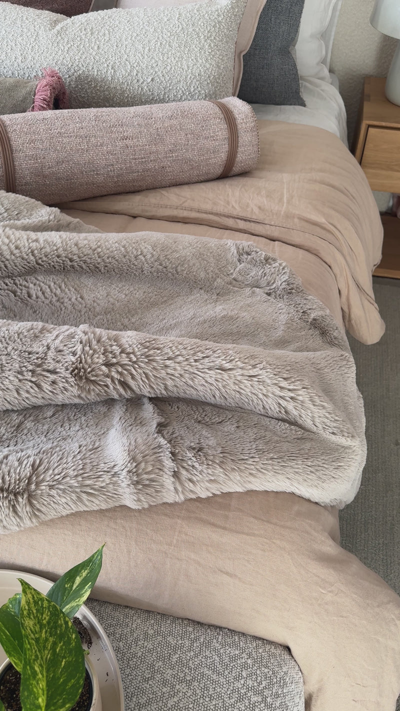 Pelage Faux Fur Throw - Taupe
