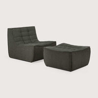 Ethnicraft Sofas Ethnicraft Footstool Sofa N701 - Moss Eco