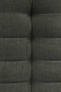 Close-up of moss green eco fabric upholstery on Ethnicraft Sofa N701 with textured stitching pattern