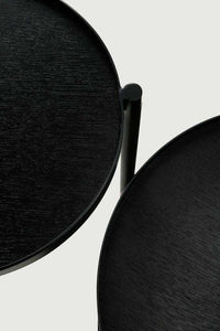 Ethnicraft Side Table Ethnicraft Swivel Tray Side Table - Black