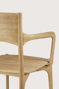 Ethnicraft Dining Chairs Ethnicraft PI Dining Chair, With Armwrest - Oak