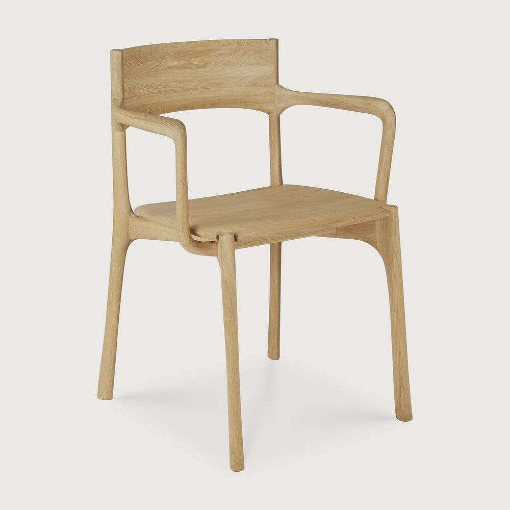 Ethnicraft Dining Chairs Ethnicraft PI Dining Chair, With Armwrest - Oak
