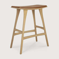 Ethnicraft Bar Stools Ethnicraft Osso stool - Natural Oak/ Cognac Leather