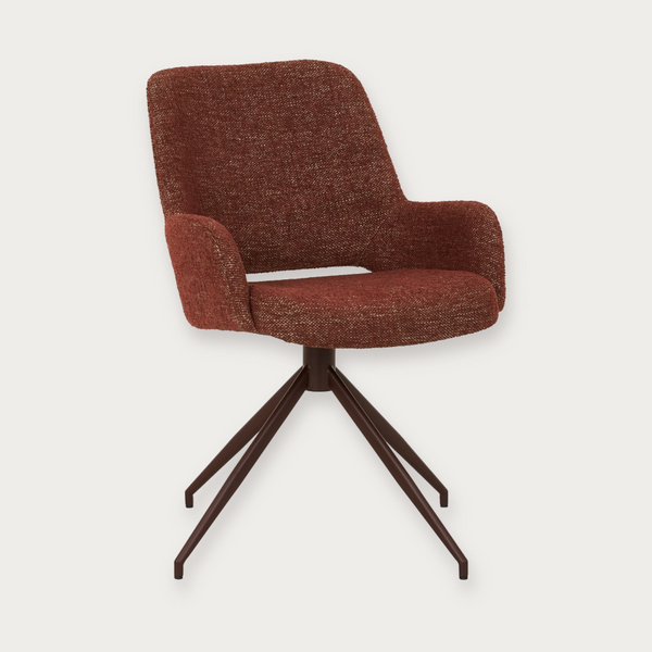 GlobeWest Quentin Spider Leg Office Chair - Rosewood, Matt Syrah