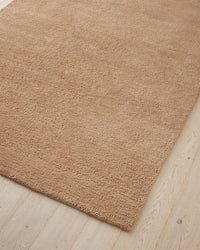 Valencia Rug camel plush chunky wool with textured weave in warm golden tone