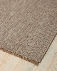 Puglia Rug in taupe with chunky woven texture and fringe detail, 2m x 3m size