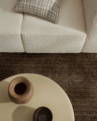 Handwoven Weave Puglia Rug in Fossil with chunky texture and fringe detail