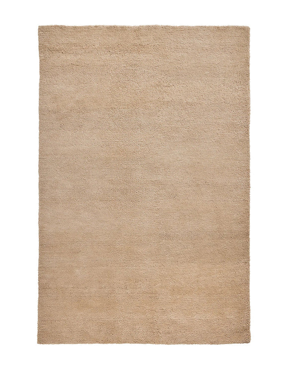 Plush chunky wool Valencia Rug in Dune beige color with textured weave, available in 2m x 3m and 3m x 4m sizes
