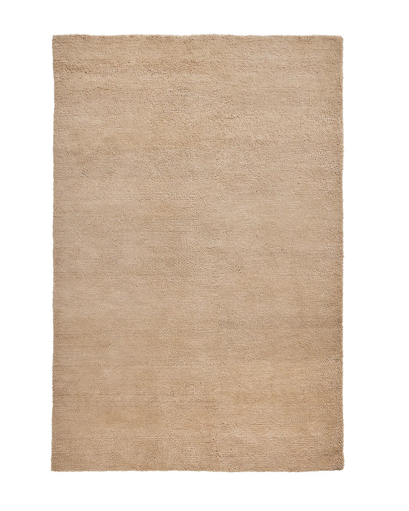 Plush chunky wool Valencia Rug in Dune beige color with textured weave, available in 2m x 3m and 3m x 4m sizes