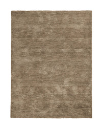 Valencia Rug Latte plush chunky wool woven rug in creamy beige color