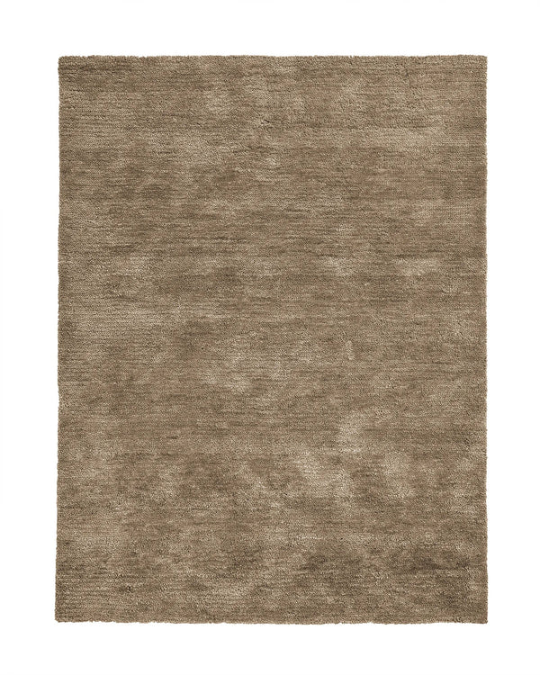 Valencia Rug Latte plush chunky wool woven rug in creamy beige color