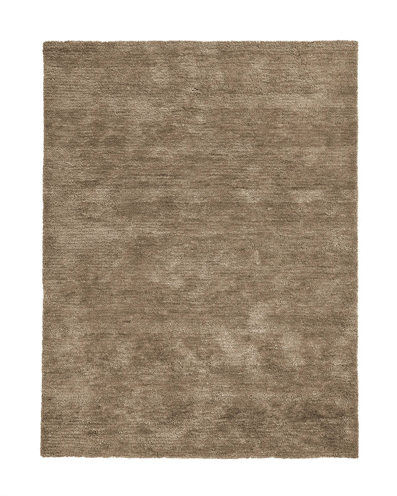 Valencia Rug Latte plush chunky wool woven rug in creamy beige color