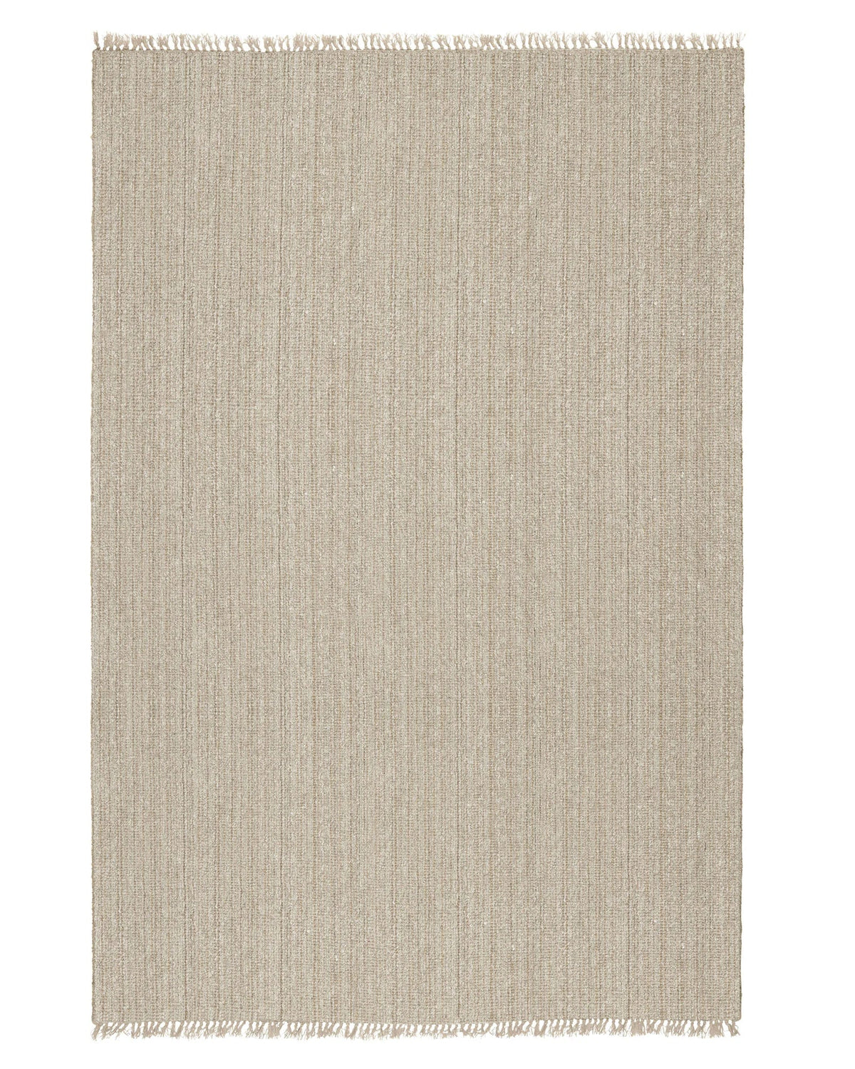 Handwoven Weave Puglia Rug in hemp with chunky beige texture and fringe detailing, 2m x 3m size