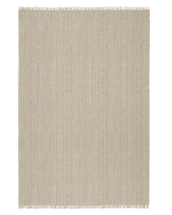 Handwoven Weave Puglia Rug in hemp with chunky beige texture and fringe detailing, 2m x 3m size