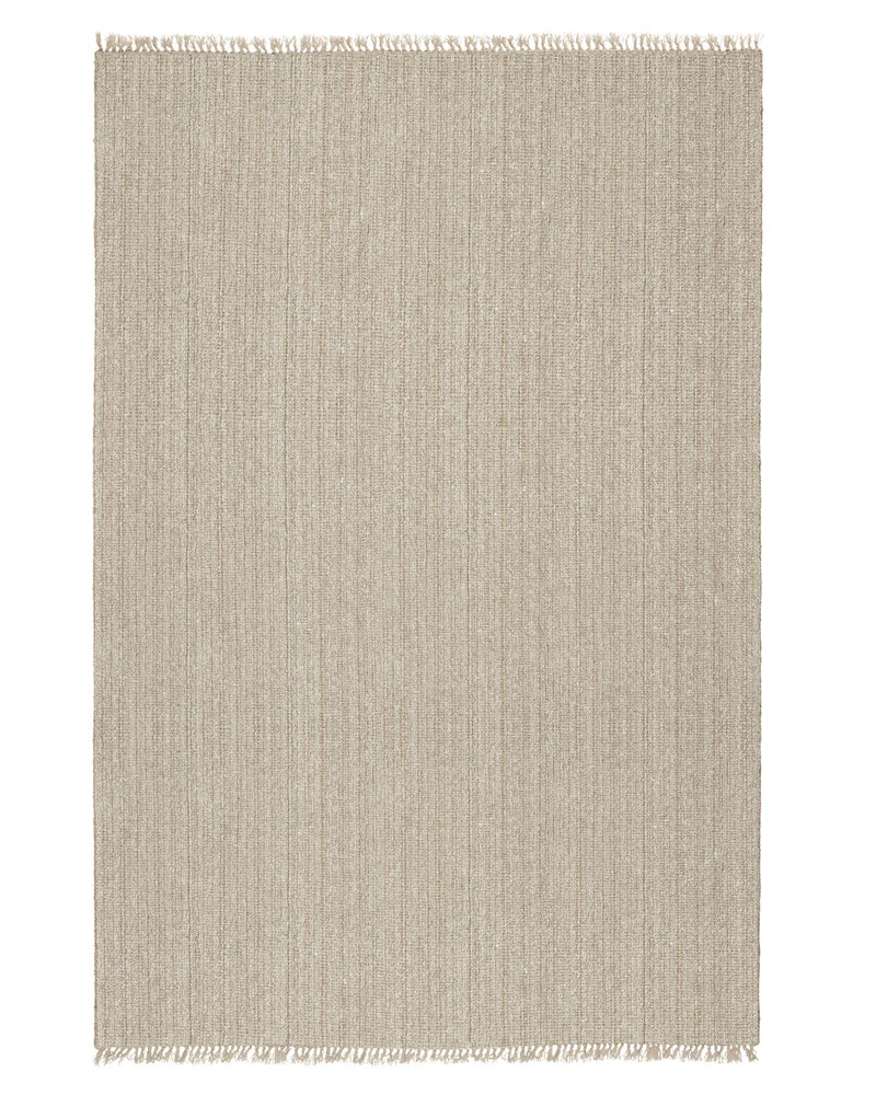 Handwoven Weave Puglia Rug in hemp with chunky beige texture and fringe detailing, 2m x 3m size