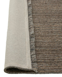 Handwoven Weave Puglia Rug in Fossil with chunky textured weave and fringe detailing