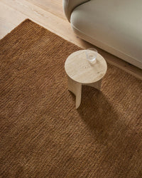 Plush chunky wool Weave Valencia Rug in toffee brown with rich texture