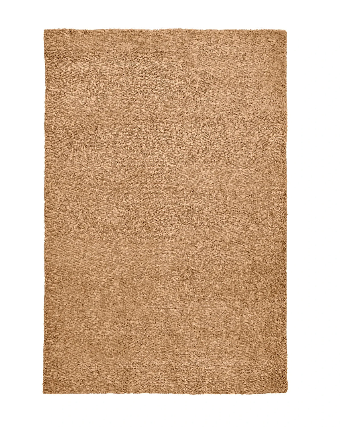 Plush chunky camel Valencia Rug made of 100% wool with rich texture and warm golden tone