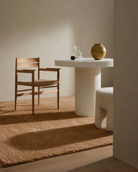 Plush chunky camel Valencia Rug made of 100% wool with rich texture and warm golden tones