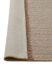 Handwoven Puglia Rug in taupe with chunky texture and fringe detailing, 2m x 3m size